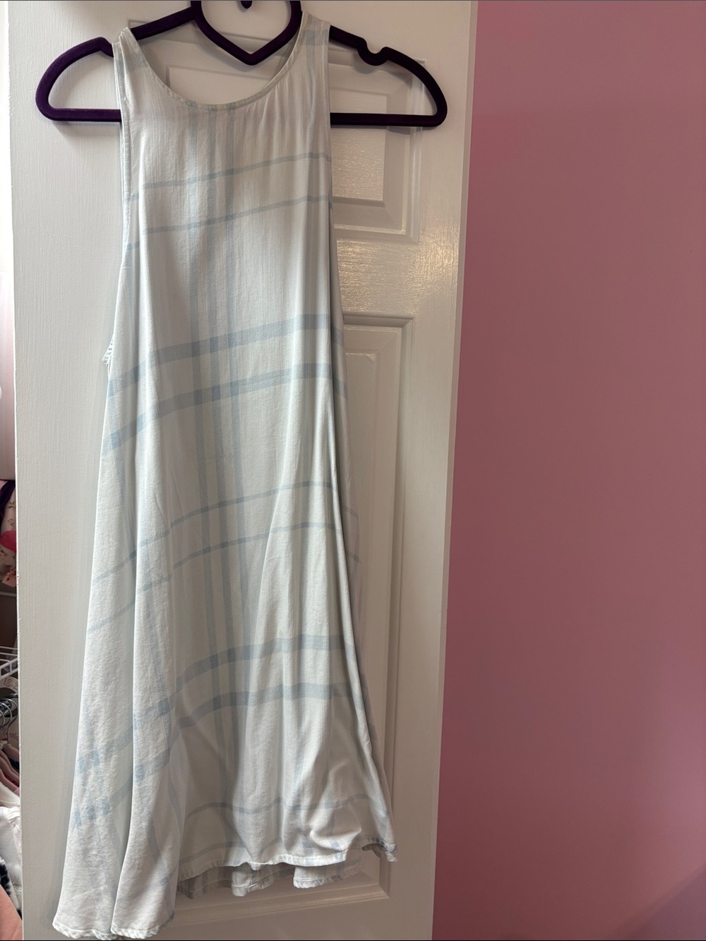 Rails Light Blue Plaid A-Line Dress XS